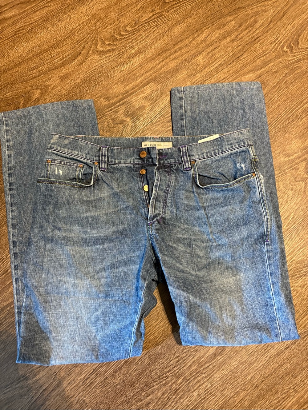 Etro Men's Faded Blue Straight Jeans